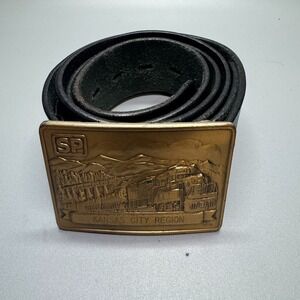 SP‎ Train Route Rail Road Kansas City Region Vintage 1979 Missouri Belt Buckle